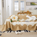 Chenille Minimalist Wavy Sofa Throw Cover, Cozy Blankets for Couch, Machine Washable Couch Protector
