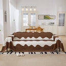 Chenille Minimalist Wavy Sofa Throw Cover, Cozy Blankets for Couch, Machine Washable Couch Protector