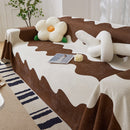 Chenille Minimalist Wavy Sofa Throw Cover, Cozy Blankets for Couch, Machine Washable Couch Protector