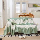 Chenille Minimalist Wavy Sofa Throw Cover, Cozy Blankets for Couch, Machine Washable Couch Protector