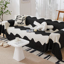 Chenille Minimalist Wavy Sofa Throw Cover, Cozy Blankets for Couch, Machine Washable Couch Protector