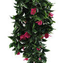 Pink Bougainvillea Artificial Hanging Plant Set of 5 35in – UV Resistant