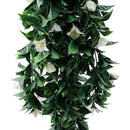 White Bougainvillea Artificial Hanging Plant Set of 5 35in – UV Resistant
