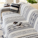 Bohemian Tufted Sofa Cover, Plush Fleece Throw Blanket with 3D Woven Aztec Stripes