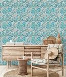 Light Blue Boho Style Wallpaper