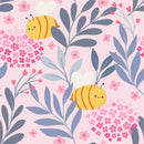 Pink Wallpaper with Bees