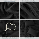 Stone Washed Duvet Cover Set - Black