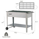 Raised Bed Garden with Wheels and Legs, Mobile Planter Box Elevated on Wheels Portable Planter Cart Outdoor Indoor for Vegetable Herbs Potted Plants Flowers