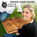 Handmade backgammon made of natural wood and epoxy resin