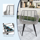 Ainfox 5 Pieces Wicker Patio Furniture Patio Sofa Set With Ottoman For Porch, Balcony