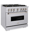 ZLINE 36" Dual Fuel Range, Gas Cooktop, Electric Convection Oven Stainless Steel, CDR-BR-36