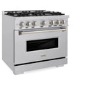 ZLINE 36" Dual Fuel Range, Gas Cooktop, Electric Convection Oven Stainless Steel, CDR36