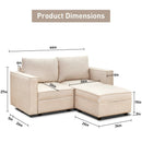 Ainfox L-shaped Storage Module Sofa Loveseat Sofa With Ottoman Beige