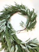 Ready to Ship - 9’ Artificial Real-Touch Cedar and Long Leaf Eucalyptus Garland