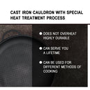 8,45 quart Braiser Pan WOK High-Quality Cast Iron with a Frying Pan Lid 2 in 1, Outdoor Cooking