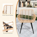 Ainfox 5 Pieces Wicker Patio Furniture Patio Sofa Set With Ottoman For Porch, Balcony