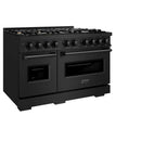 ZLINE 48" Classic Gas Range, Convection Gas Oven Black Stainless Steel Brass Burners, CGRB-BR-48