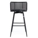IMLIL Black Rattan Swivel Barstool