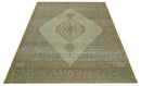 Beige and Rust Traditional Turkish Medallion Hand Knotted 8x10 Wool Area Rug