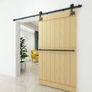 Non-Bypass Sliding Barn Door Hardware Kit - Flower Design Roller