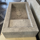 Custom Marble Sink, Handmade Custom Tundra Grey Marble Sink, Marble Vanity Top Sink, Sink For Bathroom, Marble Vessel Sink,Marble Countertop (NS-066)