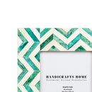 Decorative Picture Frame Zig Zag Herringbone Green & White - 4x6