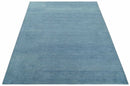 Custom Made Solid Plane Light Blue Woolen Hand Tufted wool area Rug