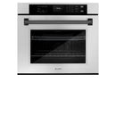 ZLINE 30" Autograph Edition Professional True Convection Single Wall Oven, Air Fry, Self Clean, Stainless Steel, Matte Black WASZ-30-MB