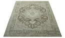 Traditional Turkish Design Beige And Brown Hand Knotted Custom Made wool rug
