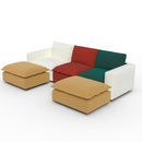 Ainfox U-shaped Module Sofa 5-Seat Oversized Rainbow Sofa With 2 Ottoman