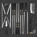 "Zebra" Grilling Accessories BBQ Skewers Set in a Wooden Case, 39 items