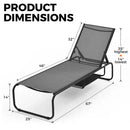 Ainfox Patio Chaise Lounge Chair, 5 Adjustable Positions Outdoor Recliner with Hidden Storage