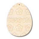 Unfinished Wood Etched Custom Name Flower Easter Egg Tag Shape | Paint By Line Crafts | up to 30" DIY
