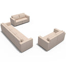Ainfox 8-Seat Modular Sectional Sofa Sleeper Sofa Flannel Sofa with Storage Seat Beige
