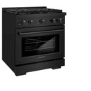 ZLINE 30 in.Gas Range, Convection Gas Oven, Brass Burner, Black Stainless Steel, SGRB-BR-30