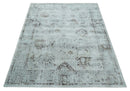 8x10 Ivory, Brown and Gray Modern Oushak Handmade Art Silk Area Rug