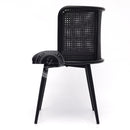 IMLIL Black Rattan Swivel Dining Chair