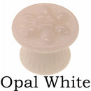 Large Colonial Glass Knob Elegant Pressed Glass with Embossed Flower Clear & Opal White Colors