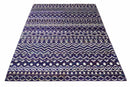 Hand Knotted Blue and White Modern Contemporary Southwestern Tribal Trellis Recycled Silk Area Rug | OP6