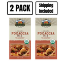 Organic Focaccia Bread Mix With Dried Tomatoes And Roasted Garlic | Pack of 2 | 15.4 oz | Shipping Included | Heartland Gourmet | 1400
