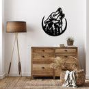 Howling Wolf Metal Wall Art – Wildlife Nature Rustic Cabin Home Decor