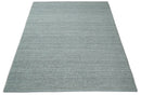 6x9 and 8x10 Solid Gray Wool Blend Felted Chunky Hand Woven Area Rug