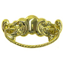 Victorian/American Oak Style Drawer Pull with Stamped Brass Back Plate and Cast Bail