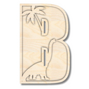 Unfinished Wood Layered Themed Letters | Dinosaur | A-Z | 2 Piece | up to 24"