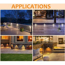 DLAC02 12-Pack 3CCT 3W Black Low Voltage LED Outdoor Half Moon Deck Lights Package, 12V-24V LED Step Patio Landscape Lights