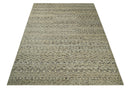 9x12 Hand Knotted Beige and Brown  Modern Contemporary Southwestern Tribal Trellis Recycled Silk Area Rug