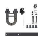 Non-Bypass Sliding Barn Door Hardware Kit - Horseshoe Design Roller