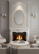 Oval Antiqued Brass Mirror - Unlacquered Brass Mirror
