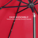 9ft Solar 32 LED Lighted Umbrella with 8 Ribs Adjustment and Crank Lift System for Patio Waterproof Sun Protection-Without Base