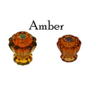 Fluted Glass Knob Vintage Old-Cut Replica Front Mounted Retro Depression Era